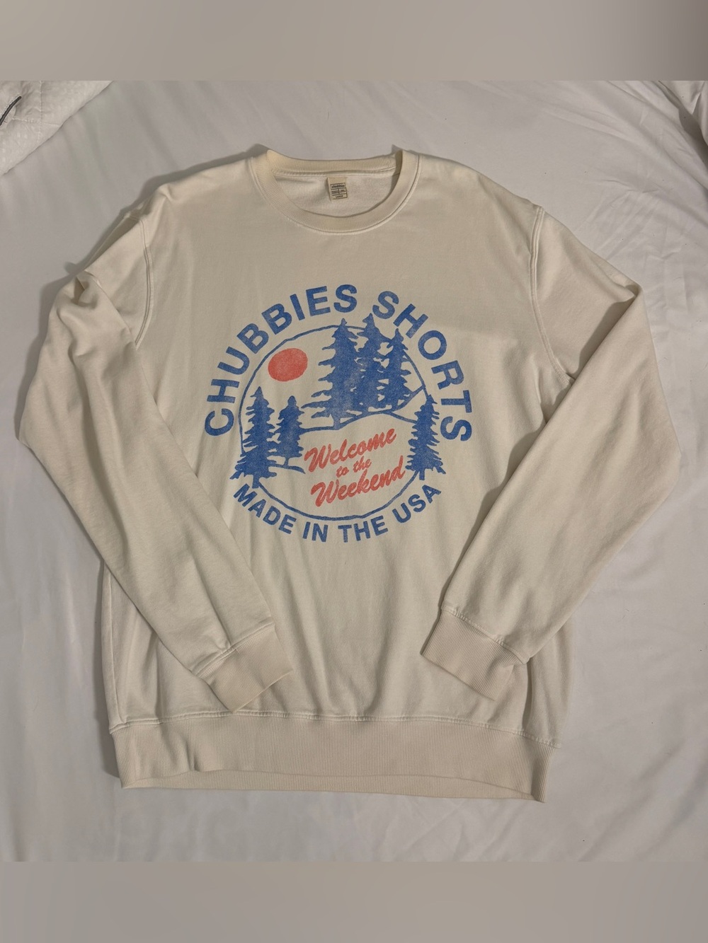 Chubbies men’s retro crew terry cloth sweatshirt size large